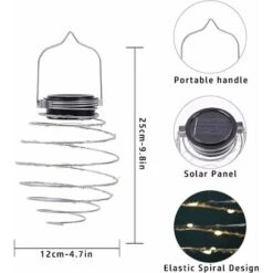 Lanterna Solare All'Aperto Giardino, 4 Pezzi 80 Luci A Spirale Solare Lampada A Sospensione Solare 8 Lanterna Solare All'Aperto Giardino, 4 Pezzi 80 Luci A Spirale Solare Lampada A Sospensione Solare -Vendite VIDAXL || LEDVANCE || STEINEL 76874385 4