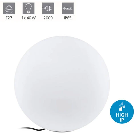EGLO Outdoor Floor Lamp Monterolo Bianco Bianco Ø30cm H: 30cm IP65 1 EGLO Outdoor Floor Lamp Monterolo Bianco Bianco Ø30cm H: 30cm IP65
