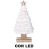 Albero Legno Tessuto Led Bianco Cm15x5h33