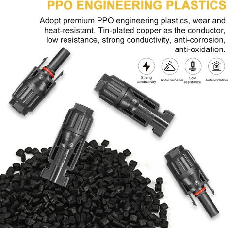 10 Paia Connettori Solari Maschio/femmina Connettori Cavo Pannello Solare Terminale IP67 Impermeabile Per Cavo Fotovoltaico 2.5/4/6mm2 (10 Paia) 3 10 Paia Connettori Solari Maschio/femmina Connettori Cavo Pannello Solare Terminale IP67 Impermeabile Per Cavo Fotovoltaico 2.5/4/6mm2 (10 Paia) - immagine 3