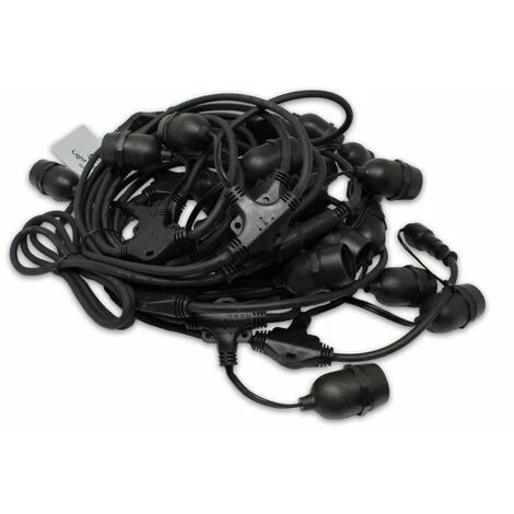 Catenaria Luminosa Americana Luci Led 10m E27 Da Esterno LPGLed Nero,230V 3 Catenaria Luminosa Americana Luci Led 10m E27 Da Esterno LPGLed Nero,230V - immagine 3