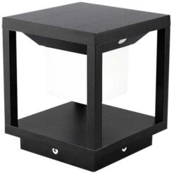 V-TAC Lampada Led Solare Quadrata Da Esterno Con Sensore Pir Movimento Da Terra 2W Colore Nero 3000k IP65 Sku 6805