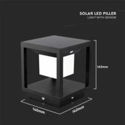 V-TAC Lampada Led Solare Quadrata Da Esterno Con Sensore Pir Movimento Da Terra 2W Colore Nero 3000k IP65 Sku 6805 7 V-TAC Lampada Led Solare Quadrata Da Esterno Con Sensore Pir Movimento Da Terra 2W Colore Nero 3000k IP65 Sku 6805 -Vendite VIDAXL || LEDVANCE || STEINEL 79364219 3