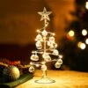 ZOLGINAH Luce Per Albero Di Natale In Metallo, Lampada Decorativa Per Albero Di Natale A LED, Decorazione Natalizia Da Tavolo In Ferro A Spirale Con Sfere Di Cristallo, Decorazione Natalizia Per Camer