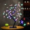 ZOLGINAH LED Cherry Tree Lamp, 0.45M 48LED, Albero Luminoso A LED, Rami Neri, Per La Decorazione Domestica (multicolore)