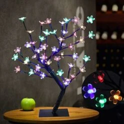 ZOLGINAH LED Cherry Tree Lamp, 0.45M 48LED, Albero Luminoso A LED, Rami Neri, Per La Decorazione Domestica (multicolore)