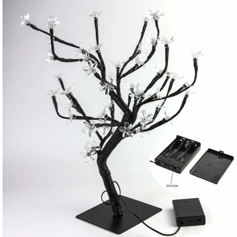 ZOLGINAH LED Cherry Tree Lamp, 0.45M 48LED, Albero Luminoso A LED, Rami Neri, Per La Decorazione Domestica (multicolore) 2 ZOLGINAH LED Cherry Tree Lamp, 0.45M 48LED, Albero Luminoso A LED, Rami Neri, Per La Decorazione Domestica (multicolore) - immagine 2