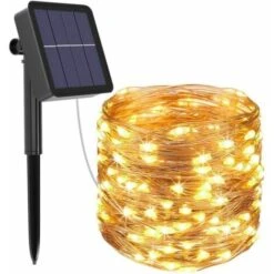 Catena Di Luci Led Luminosa 20 Metri Per Esterno - 1 Pannello + 1 Catena