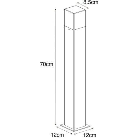 QAZQA Palo Da Giardino Denmark - Industriale - Alluminio,Plastico - Ruggine - Oblungo Max. 1 X Watt 3 QAZQA Palo Da Giardino Denmark - Industriale - Alluminio,Plastico - Ruggine - Oblungo Max. 1 X Watt - immagine 3