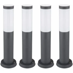 Vendite VIDAXL || LEDVANCE || STEINEL 29 Lampada Da Terra Per Esterni Con Piedistallo, Lampada Da Giardino Per Esterni In Acciaio Inossidabile A Prova Di Spruzzi D'acqua, Nero Fumé, 1x Attacco E27, PxHxL 14x50x10,2cm, Set Di 4