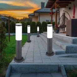 Lampada Da Terra Per Esterni Con Piedistallo, Lampada Da Giardino Per Esterni In Acciaio Inossidabile A Prova Di Spruzzi D'acqua, Nero Fumé, 1x Attacco E27, PxHxL 14x50x10,2cm, Set Di 4 8 Lampada Da Terra Per Esterni Con Piedistallo, Lampada Da Giardino Per Esterni In Acciaio Inossidabile A Prova Di Spruzzi D'acqua, Nero Fumé, 1x Attacco E27, PxHxL 14x50x10,2cm, Set Di 4 -Vendite VIDAXL || LEDVANCE || STEINEL 82131905 4