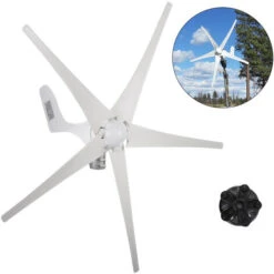 VEVOR Generatore Eolico Da 500 W, Generatore Eolico CC 12V 5 Pal,e Bassa Velocita Del Vento, Avvio Di Luci Stradali Da Giardino, Turbine Eoliche Con Regolatore Di Carica (Lama/CC 12V)