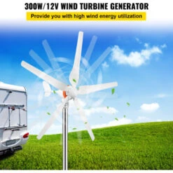 VEVOR Kit Di Generatore Eolico 12V Generatore A Trifase 300W, Con 5 Pale In Nylon E Controller Di Ricarica MPPT, Uso Nella Ricarica Per Il Monitoraggio Domestico, Camper, Barche E Altro Uso Domestico -Vendite VIDAXL || LEDVANCE || STEINEL 82818878 3