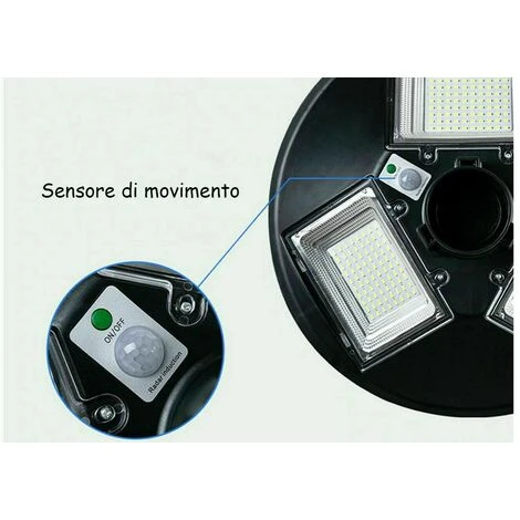 LAMPIONE SOLARE LED 150W 200W 300W CREPUSCOLARE IP66 LUCE FREDDA TELECOMANDO 300 4 LAMPIONE SOLARE LED 150W 200W 300W CREPUSCOLARE IP66 LUCE FREDDA TELECOMANDO 300 - immagine 4