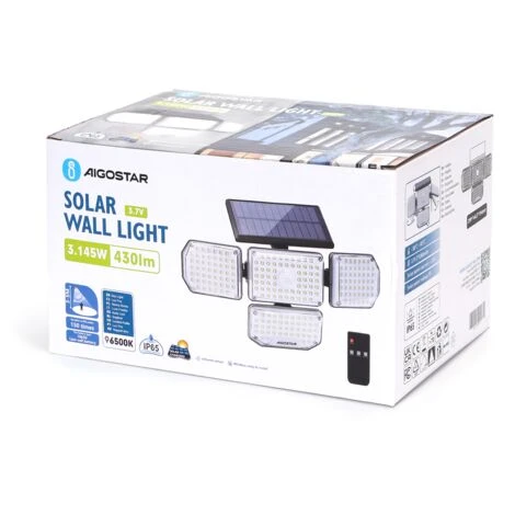 FARO LAMPIONE STRADALE PANNELLO SOLARE FOTOVOLTAICO SENSORE 360 GRADI 3 FARO LAMPIONE STRADALE PANNELLO SOLARE FOTOVOLTAICO SENSORE 360 GRADI - immagine 3