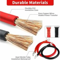 Betterlife 2 Pezzi Cavo Batteria Inverter 12V 5AWG 16mm² Cavi Batteria In Rame Rosso E Nero Cavo Ad Anello In Rame Stagnato Per Moto, Auto, Camper E Barche((50cm(16mm²)) -Vendite VIDAXL || LEDVANCE || STEINEL 85906503 3