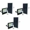 3 X Faro A Led Da 200W SMD Luce Bianca Con Pannello Solare Sensore E Telecomando