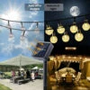 Stringa Luminosa Ad Energia Solare Batteria Ricaricabile Luce Bianca Calda 30 Lampadine LED 8 Modalità Decorazione Per Esterni, Interni, Giardino, Terrazza, Matrimonio, Festa, Spiaggia Ed Eventi.