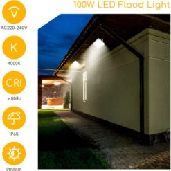 Aigostar LED Esterno, Proiettore Da Esterno 100W 4000K, Proiettore Da Esterno 9000LM Impermeabile IP65 Per Cortile, Giardino, Garage -Vendite VIDAXL || LEDVANCE || STEINEL 86973769 3