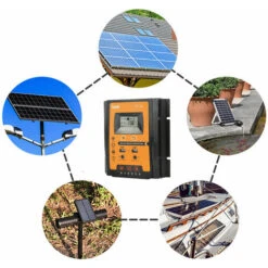 Regolatore Di Carica Solare Per Sistema Di Pannelli Solari 12V/24V Regolatore Di Batteria Fotovoltaico IP32 Timer Di Carica Display LCD Regolatore Di Pannelli Solari Con Doppia Porta USB Protezione Da -Vendite VIDAXL || LEDVANCE || STEINEL 88724626 5