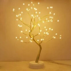 LITZEELuce Per Albero A Led, Luce Notturna A 108 Led A Stella, Albero Di Design Con Rami Di Filo Di Rame Regolabili, Per La Decorazione Della Festa Nuziale.