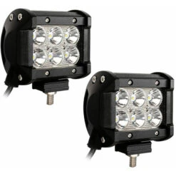Hengda Faro Da Lavoro 2x 18W Piazza Fari Led 12V 24V Fari Di Profondità Impermeabile IP67 Luci Di Lavoro Fuoristrada Per Moto Auto ATV SUV - Nero