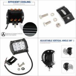 Hengda Faro Da Lavoro 2x 18W Piazza Fari Led 12V 24V Fari Di Profondità Impermeabile IP67 Luci Di Lavoro Fuoristrada Per Moto Auto ATV SUV - Nero -Vendite VIDAXL || LEDVANCE || STEINEL 89604873 4