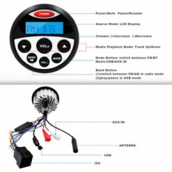 Yacht BT Voice Box Radio Marina Motocicletta USB In Alluminio Pressofuso Lettore MP3 Impermeabile Audio BT Impermeabile Radio Per Barche Lettore MP3 Stereo Marino Blu -Vendite VIDAXL || LEDVANCE || STEINEL 89822330 3