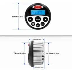 Yacht BT Voice Box Radio Marina Motocicletta USB In Alluminio Pressofuso Lettore MP3 Impermeabile Audio BT Impermeabile Radio Per Barche Lettore MP3 Stereo Marino Blu -Vendite VIDAXL || LEDVANCE || STEINEL 89822330 4