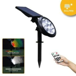 PICCHETTO SOLARE BIANCO + RGB ORIENTABILE
