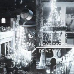 Luci A Stringa Solare Per Esterni, Luci Lampeggianti In Filo Di Rame Per La Decorazione Natalizia Della Festa Dell'albero Del Giardino Bianco 10 Metri 100 Luci -Vendite VIDAXL || LEDVANCE || STEINEL 91196847 3