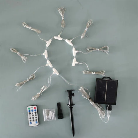 Luci A Corda Per Ombrellone A Batteria, Telecomando A 8 Modalità Per Spiaggia, Campeggio, Bianco Caldo 4 Luci A Corda Per Ombrellone A Batteria, Telecomando A 8 Modalità Per Spiaggia, Campeggio, Bianco Caldo - immagine 4