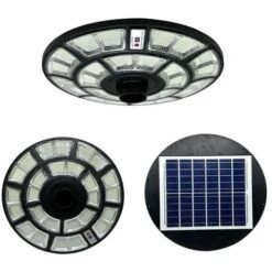 2000W LAMPIONE SOLARE LED ESTERNO ROTONDO GIARDINO FARO LUCE FREDDA CREPUSCOLARE