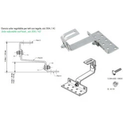 Struttura Di Montaggio Soprategola Per 3 Pannelli Solari Termici Piani Verticali Disposti Su Una Fila -Vendite VIDAXL || LEDVANCE || STEINEL 91982403 3