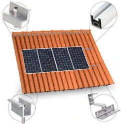 Struttura Di Montaggio Soprategola Per 3 Pannelli Fotovoltaici Verticali (singola Fila )