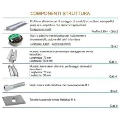 Struttura Di Montaggio Per 3 Pannelli Fotovoltaici Verticali Su Lamiera Grecata (singola Fila) -Vendite VIDAXL || LEDVANCE || STEINEL 91982488 3