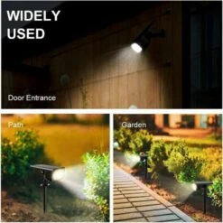 Faretti Solari Da Esterno 2 In 1 Luce Di Inondazione Solare 3 Modalità Installazione Per Vialetto Patio Vialetto Confezione Da 2 34 LED Luci Solari Da Giardino Impermeabili -Vendite VIDAXL || LEDVANCE || STEINEL 92038305 3