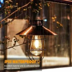 Lanterna Solare Da Appendere Con Gancio Luce Solare A LED Vintage Con Gabbia In Acciaio Bianco Caldo Decorazione Impermeabile Per Recinzione Del Cortile Del Giardino - Bronzo -Vendite VIDAXL || LEDVANCE || STEINEL 92055212 3