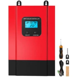 VEVOR Display Del Regolatore Di Carica Solare, Controller MPPT, Riconoscimento Automatico, Schermo LCD Chiaro, Protezione Sicura, Corrente Di Carica Nominale 40A, Max. Tensione Di Ingresso FV 150 V