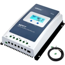 VEVOR Pannello Solare Regolatore Corrente Di Carica 40 AMP, Regolatore Solare Carica, Gamma Di Tensione Della Batteria 8-32V, Schermo LCD E Sensore Temperatura, Compatibile Con WIFI GPRS App E PC