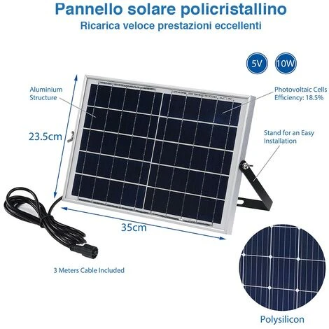 Faro LED 60W Con Pannello Solare Luce Esterno Alta Luminosita 600lm + Telecomand 2 Faro LED 60W Con Pannello Solare Luce Esterno Alta Luminosita 600lm + Telecomand - immagine 2