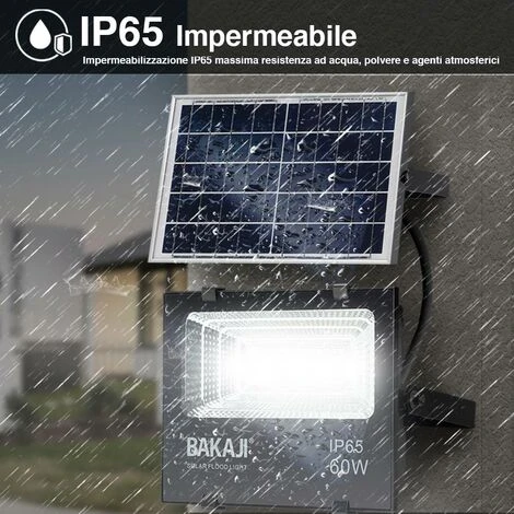 Faro LED 60W Con Pannello Solare Luce Esterno Alta Luminosita 600lm + Telecomand 5 Faro LED 60W Con Pannello Solare Luce Esterno Alta Luminosita 600lm + Telecomand - immagine 5