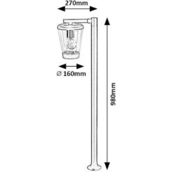 Wegenlockt Savano Aluminium Antracite E27 40W IP44 L: 27 Cm H: 98 Cm Ø16 Cm Dimmabile -Vendite VIDAXL || LEDVANCE || STEINEL 93962308 5