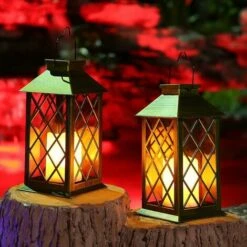 Set Di 2 Lanterne Solari Con Illuminazione A Effetto Candela Solare Per La Decorazione Di Giardini Esterni Lanterna A Candela Solare. [Classe Di Efficienza Energetica A+++] -Vendite VIDAXL || LEDVANCE || STEINEL 94293589 5