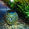 Lanterna Solare Decorativa Da Giardino Impermeabile Con Luce Solare Appesa Per La Decorazione Del Cortile Blu