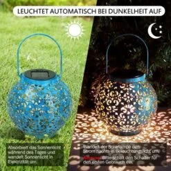 Lanterna Solare Decorativa Da Giardino Impermeabile Con Luce Solare Appesa Per La Decorazione Del Cortile Blu -Vendite VIDAXL || LEDVANCE || STEINEL 94558753 5