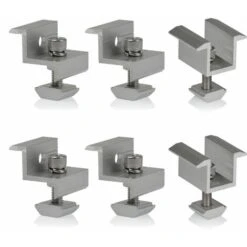 Zelsius Set Di Montaggio Universale Per Pannelli Solari, 6 Pezzi Per Il Collegamento Dei Pannelli Solari, Morsetto Centrale E Terminale