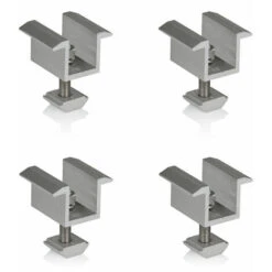 Zelsius Morsetto Centrale Universale In Alluminio Per Pannelli Solari, 4 Pezzi Per Il Collegamento Dei Pannelli Solari, Forma A T