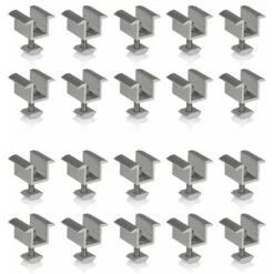 Zelsius Morsetto Centrale Universale In Alluminio Per Pannelli Solari, 20 Pezzi Collegamento Pannello Solare, Forma A T