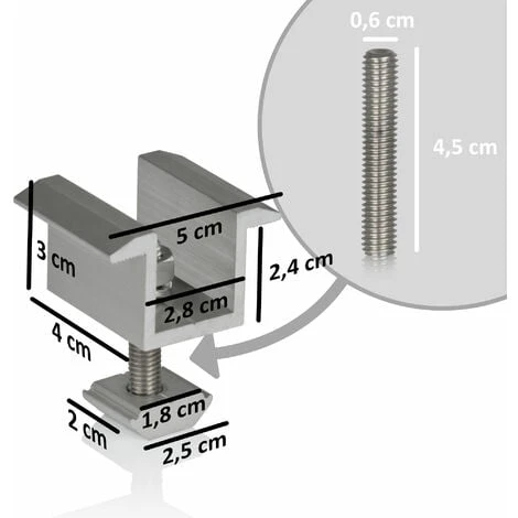 Zelsius Morsetto Centrale Universale In Alluminio Per Pannelli Solari, 20 Pezzi Collegamento Pannello Solare, Forma A T 2 Zelsius Morsetto Centrale Universale In Alluminio Per Pannelli Solari, 20 Pezzi Collegamento Pannello Solare, Forma A T - immagine 2